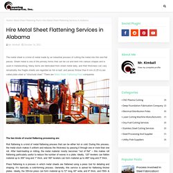 Hire Metal Sheet Flattening Services in Alabama