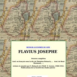 Flavius Josèphe, table des matières