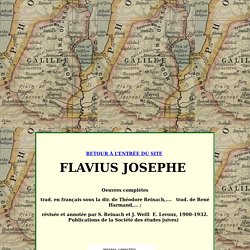 Flavius Josèphe, table des matières