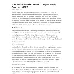 Flavored Tea Market Research Report World Analysis
