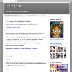 FLE en ESO: Informations CECR (Niveau A1-A2)