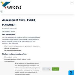 Fleet Manager Certification Test for (CAFM) Certification