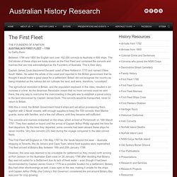 The First FleetAustralian History Research
