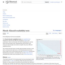 Flesch–Kincaid readability tests
