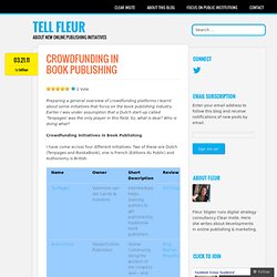 Crowdfunding in book publishing « TELL Fleur
