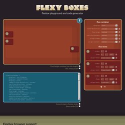 Flexy Boxes — CSS flexbox playground and code generation tool