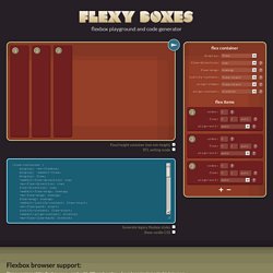 Flexy Boxes — CSS flexbox playground and code generation tool