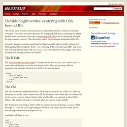 Flexible height vertical centering with CSS, beyond IE7