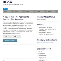 FlexNav - A jQuery Plugin for Responsive Menus
