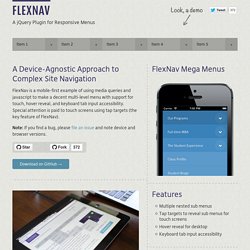 FlexNav - A jQuery Plugin for Responsive Menus