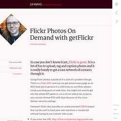 Flickr Photos On Demand with getFlickr