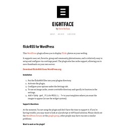 flickrRSS for WordPress — Eightface