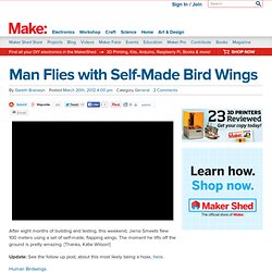 Man Flies with Self-Made Bird Wings