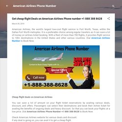 Get cheap flight Deals on American Airlines Phone number +1 888 388 8628