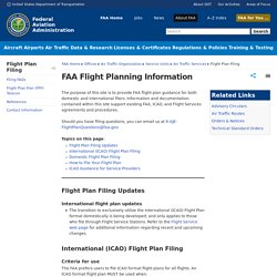 FAA Flight Planning Information