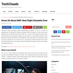 Know All About MSF: Best Flight Simulator Ever - TechClouds
