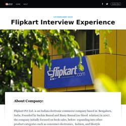 Flipkart Interview Experience