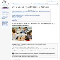 Unit 1: Using a Flipped Classroom Approach