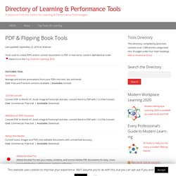 PDF & Flipping Book Tools – Directory of Learning & Performance Tools