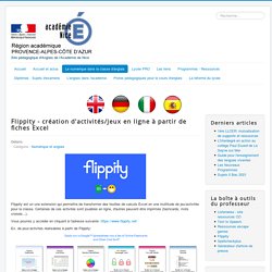 Flippity - création d'activités/jeux en ligne à partir de fiches Excel