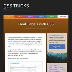 Float Labels with CSS
