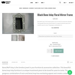 Black Bone Inlay Floral Mirror Frame