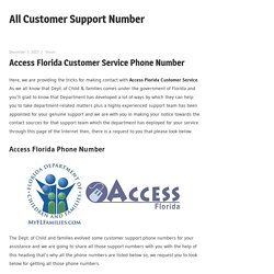 Access Florida Customer Service Phone Number