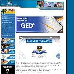 GED Math Videos - Florida Literacy Coalition