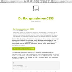 Du flou gaussien en CSS3
