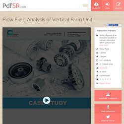 Flow Field Analysis of Vertical Farm Unit