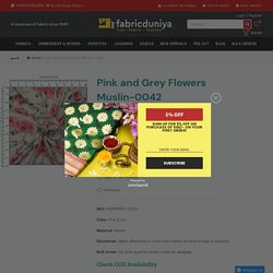 Pink and Grey Flowers Muslin-0042 – Fabric Duniya