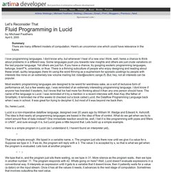 Fluid Programming in Lucid