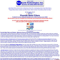 Fluoride water filters - remove fluoride using activated alumina and bone char