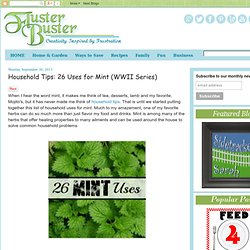 Fluster Buster: Household Tips: 26 Uses for Mint (WWII Series)