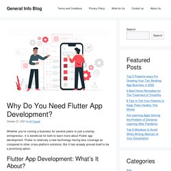 Why Do You Need Flutter App Development? - General Info Blog