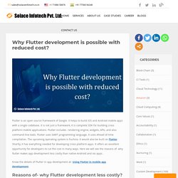 Why Flutter development is possible with reduced cost?