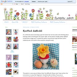 Flutterby Patch: Knitted daffodil