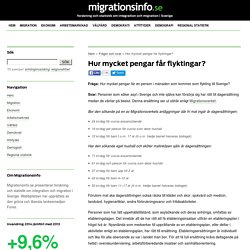 Hur mycket pengar får flyktingar? > Migrationsinfo.se, fakta om invandring