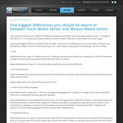 Article: Five biggest differences you should be aware of between Flash Media Server and Wowza Media Server
