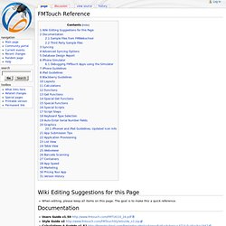 FMTouch Reference - FMWebschool Reference