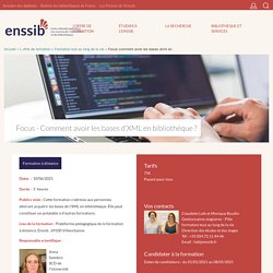 10/06 - Enssib - Comment avoir les bases d’XML en bibliothèque ?
