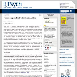 Focus on psychiatry in South Africa