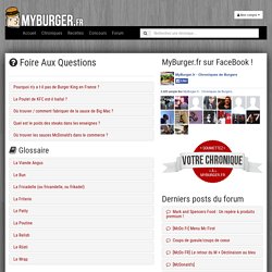 Foire Aux Questions - MyBurger.fr