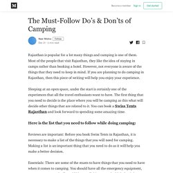The Must-Follow Do’s & Don’ts of Camping