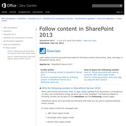 Follow content in SharePoint 2013
