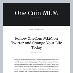 Follow OneCoin MLM On Twitter