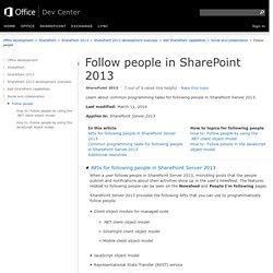 Follow people in SharePoint 2013