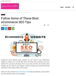 Follow Some of These Best eCommerce SEO Tips - Guest Traffic