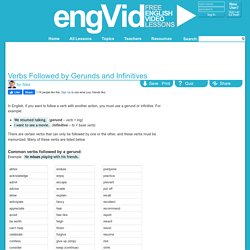 Verbs Followed by Gerunds and Infinitives