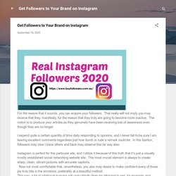 Get Followers to Your Brand on Instagram